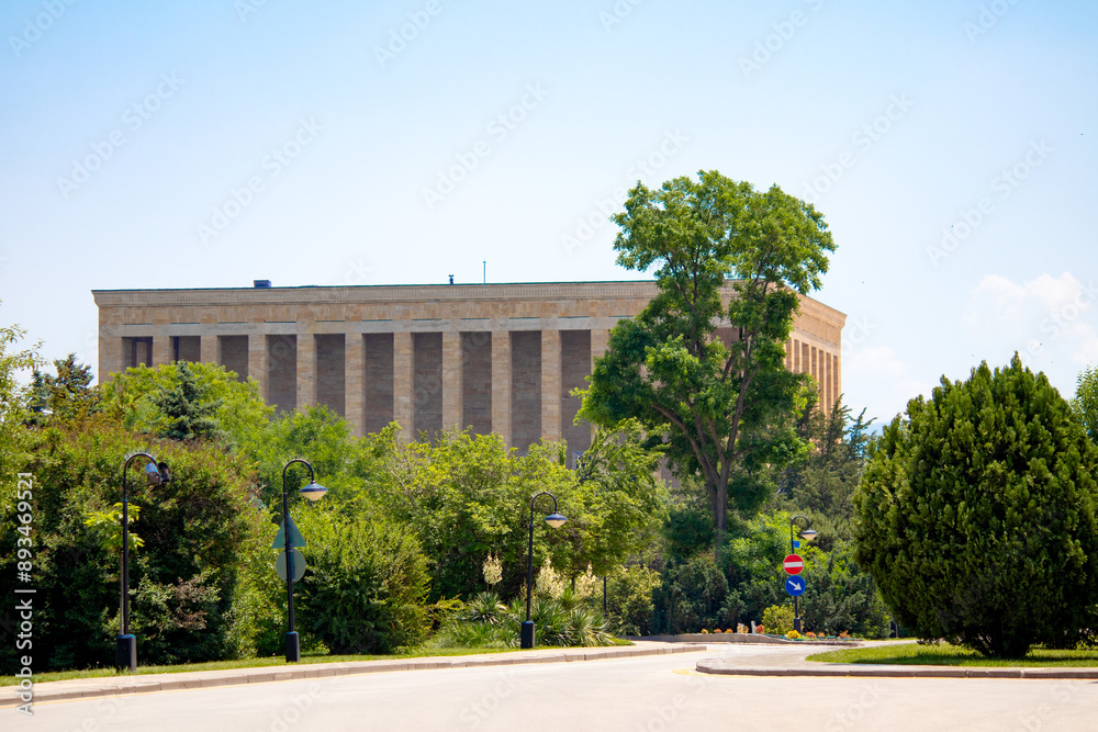 Obraz premium Anıtkabir Mausoleum is the place where the tomb of Mustafa Kemal Atatürk, the founder of the Republic of Turkey, is located.