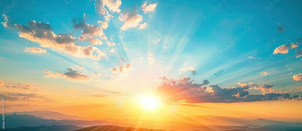 Naklejka premium Blue sky during sunset with copy space image.