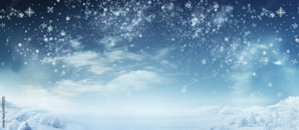 Card suitable for winter and holiday messages on artificial snow against a blue backdrop with space for text or images. Card suitable for winter and holiday messages on artificial snow against a blue backdrop with space for text or images.