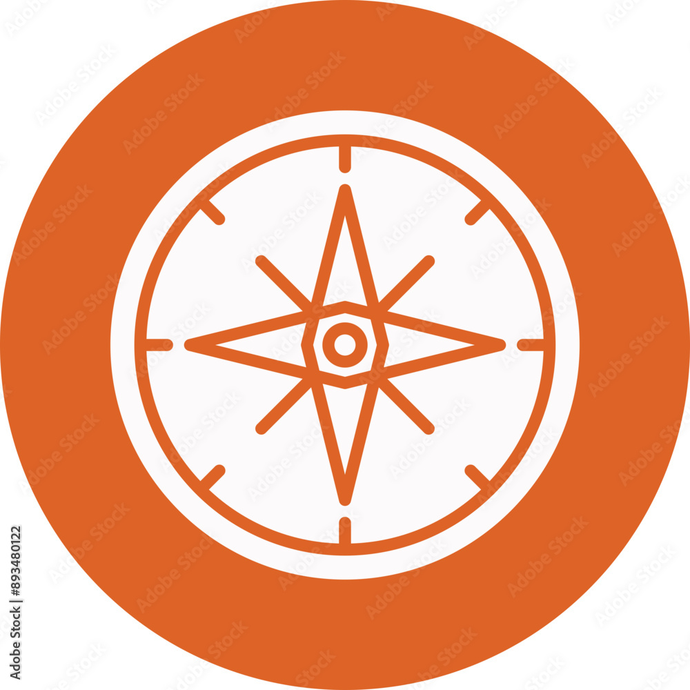 Compass glyph circle icon Compass glyph circle icon