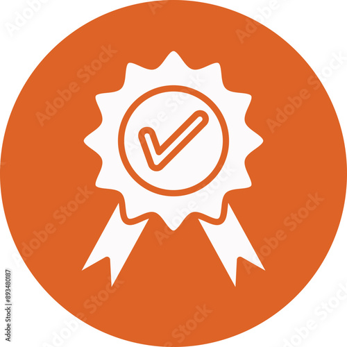 Certificte glyph circle icon