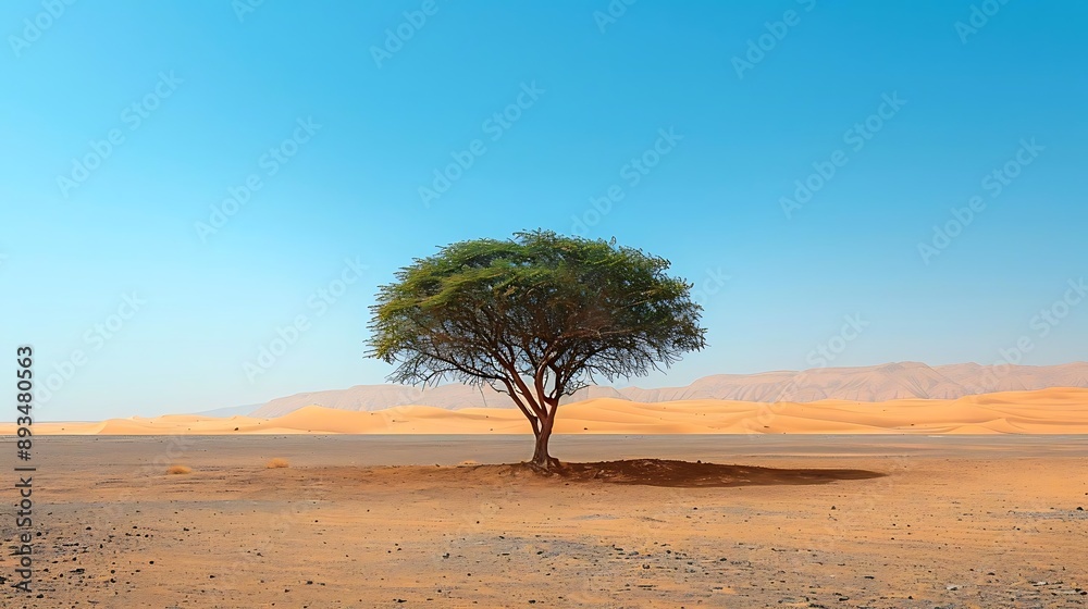 Lonely Tree in a Desert Landscape - A Realistic Photo Lonely Tree in a Desert Landscape - A Realistic Photo