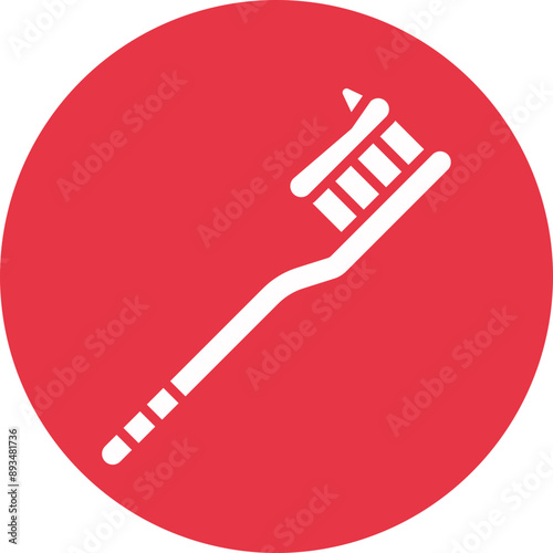 Toothbrush glyph circle icon