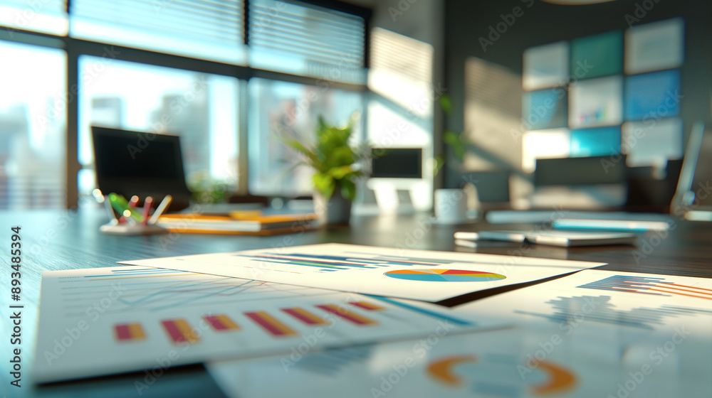 business data statistics documents on the table in modern office, business growth analysis business data statistics documents on the table in modern office, business growth analysis
