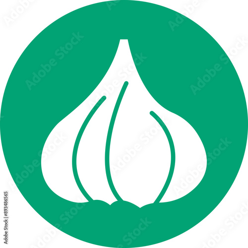 Garlic glyph circle icon