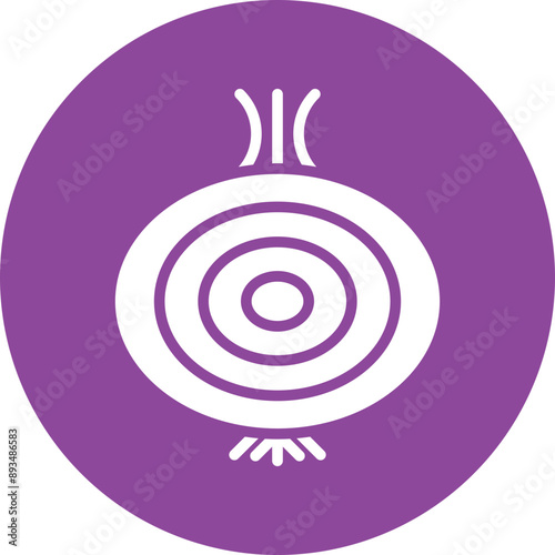 Onion glyph circle icon