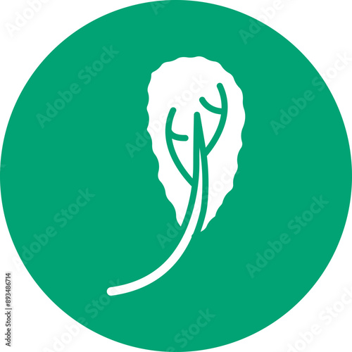 Mustard greens glyph circle icon