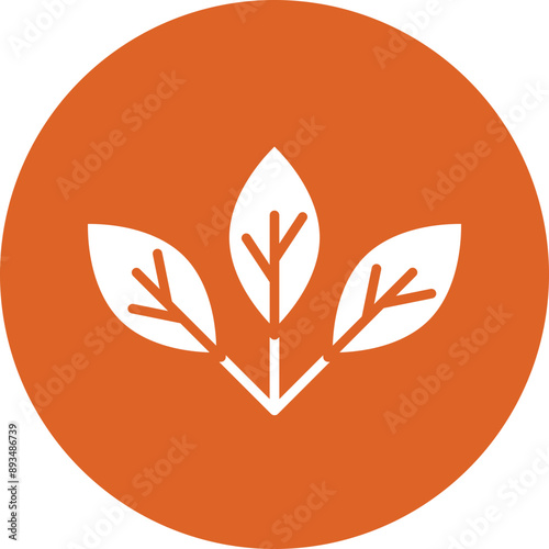 Mint leaves glyph circle icon