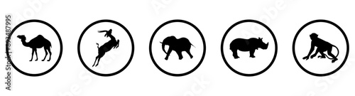 Set of silhouettes of animals...