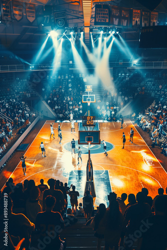 a basketball court in a sports stadion