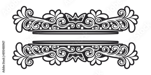 Classic name tags ornament floral border for weddings 