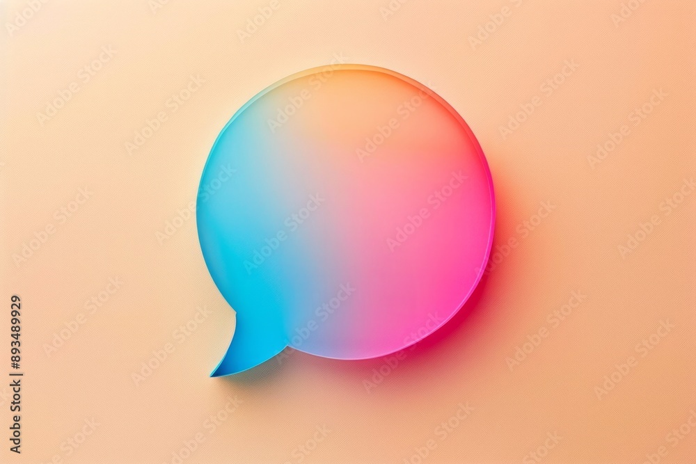 A colorful gradient chat bubble on a light color background A colorful gradient chat bubble on a light color background