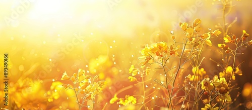 Mustard crop s blooming flowers under sunlight in a captivating copy space image photo