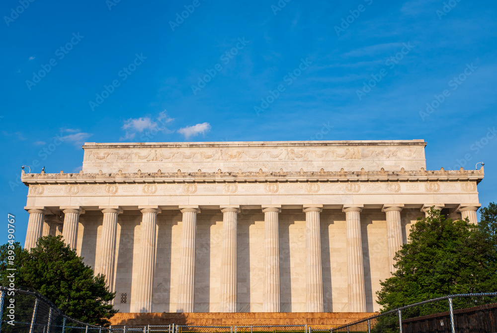 Golden hour view of Lincoln memorial in Washington DC Golden hour view of Lincoln memorial in Washington DC