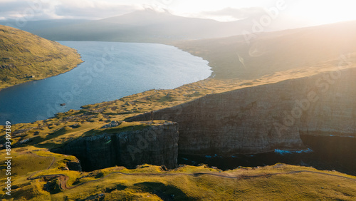 Sorvagsvatn Lake Faroe Islands Lake above the Ocean Vagar Island