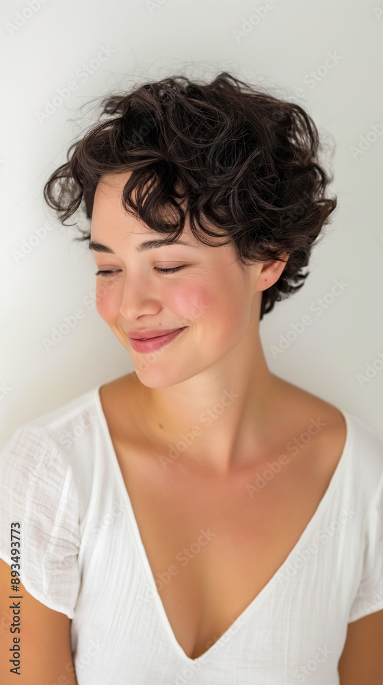 美容とコスメの輝く笑顔 - 幸せな女性のポートレート 美容とコスメの輝く笑顔 - 幸せな女性のポートレート