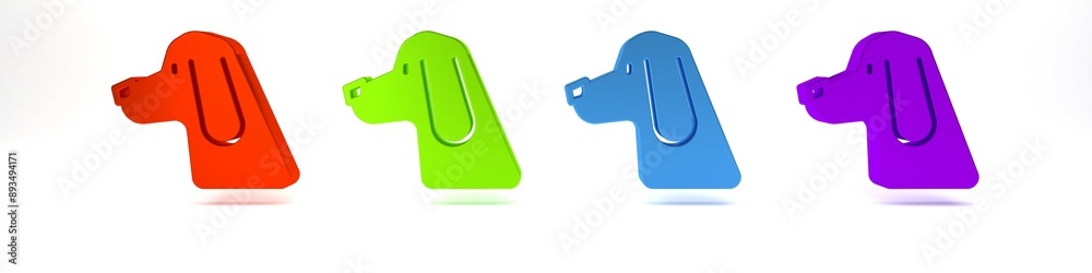 Colorful Hunting dog icon isolated on white background. Minimalism concept. 3D render illustration Colorful Hunting dog icon isolated on white background. Minimalism concept. 3D render illustration