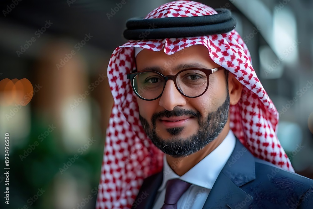 Portrait of a Man Wearing a Traditional Arab Headscarf - Realistic Image Portrait of a Man Wearing a Traditional Arab Headscarf - Realistic Image