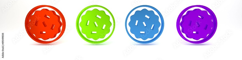Colorful Homemade pie icon isolated on white background. Minimalism concept. 3D render illustration Colorful Homemade pie icon isolated on white background. Minimalism concept. 3D render illustration
