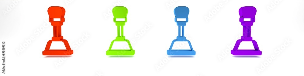 Colorful Gear shifter icon isolated on white background. Manual transmission icon. Minimalism concept. 3D render illustration Colorful Gear shifter icon isolated on white background. Manual transmission icon. Minimalism concept. 3D render illustration
