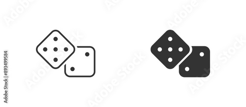 Dice and random icon. Casino gambling cube. Vector illustration