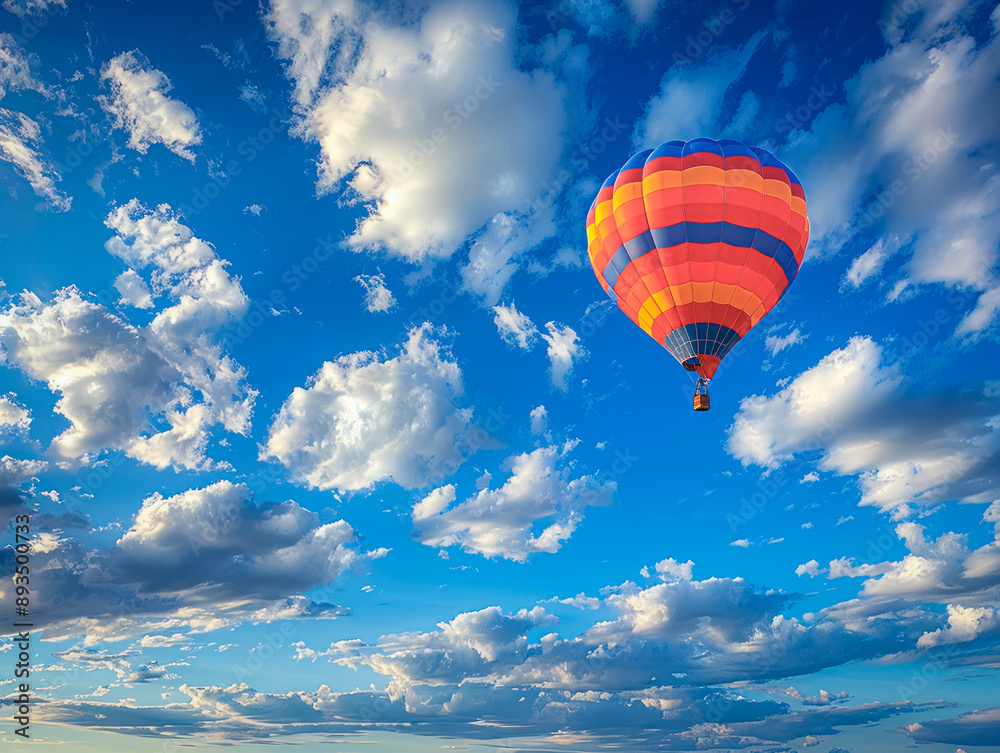 Naklejka premium Blue sky and hot air balloon