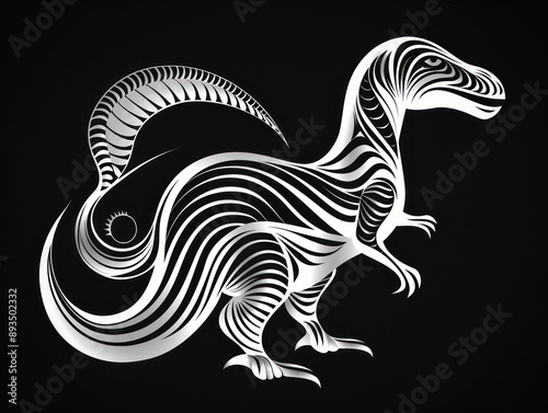 T rex silhouette white and ...