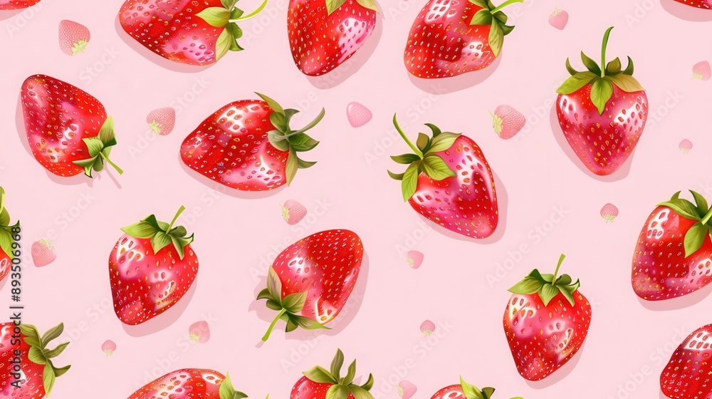 Seamless repetitive pattern background of strawberry fruit Seamless repetitive pattern background of strawberry fruit