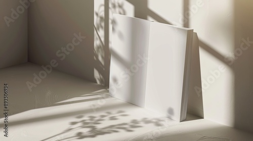 Blank book pages with advertising concept
