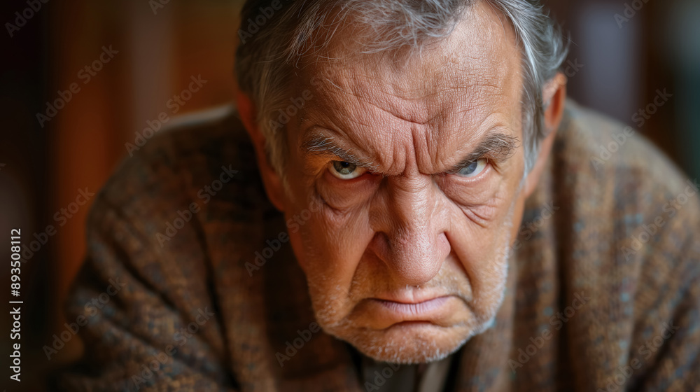 Elderly man with a serious, intense expression, showing deep wrinkles and a strong, determined gaze. Elderly man with a serious, intense expression, showing deep wrinkles and a strong, determined gaze.