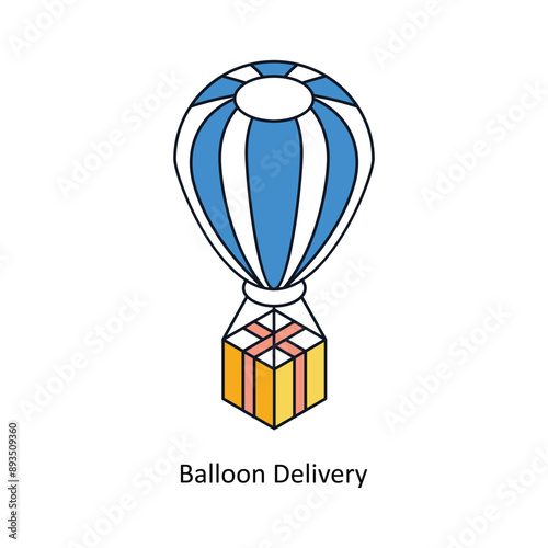 Balloon Delivery Isometric style icon. Symbol on White background EPS 10 File 