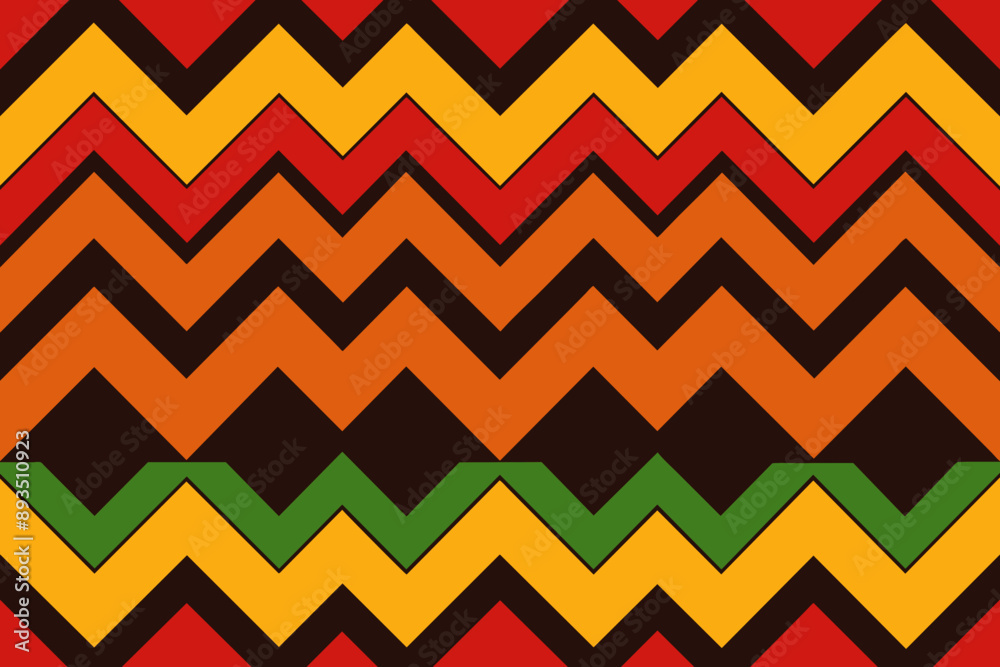 Seamless zigzag pattern in red, orange, yellow and green Seamless zigzag pattern in red, orange, yellow and green