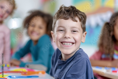 happy kids with disabilities in preschool
