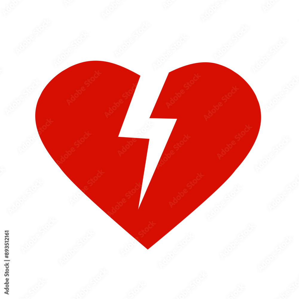 broken heart symbol vector on white background broken heart symbol vector on white background