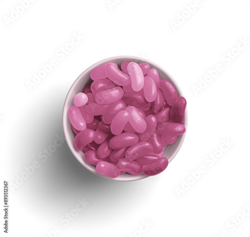 Bowl of Pink Jelly Beans photo