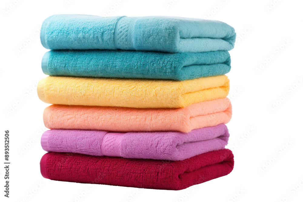 stack of clean towels, isolated on a white background stack of clean towels, isolated on a white background