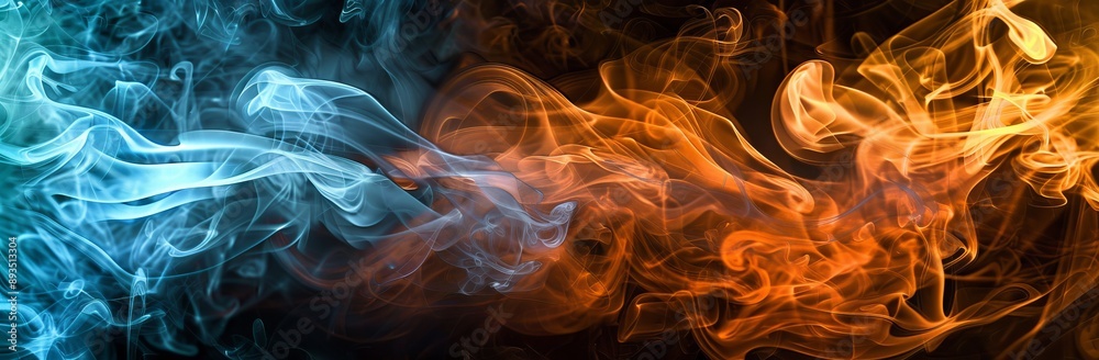 An abstract concept of Fire and Ice against an opposing background. An abstract concept of Fire and Ice against an opposing background.