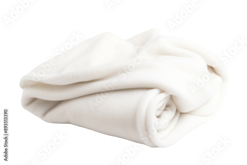 soft and cozy white throw blanket made from pure cashmere, isolated on white background photo