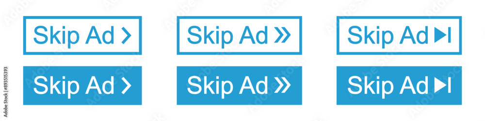 Skip ad button icon. Skip advertisement icon, vector illustration Skip ad button icon. Skip advertisement icon, vector illustration