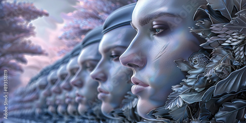 The Eroding Edges of Sanity: A line of soldiers pacing, their faces haunted by the horrors they've witnessed