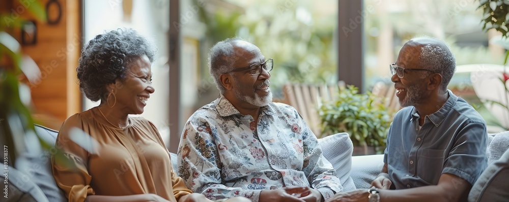 Obraz premium Warm and Supportive Retirement Planning Session with Senior Discussing Their Financial Future