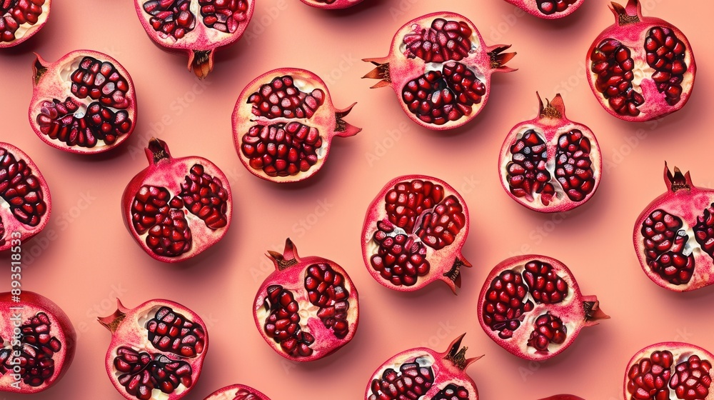 Seamless repetitive pattern background of pomegranate Seamless repetitive pattern background of pomegranate
