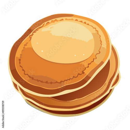 Stack of Buttermilk Pancakes with Butter Vector Graphic