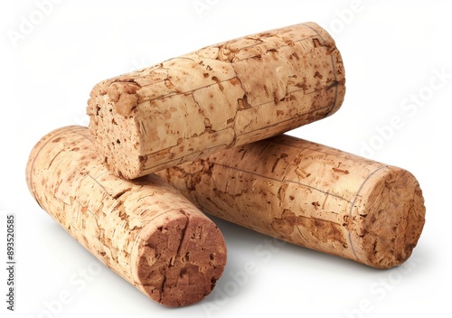 Isolated wine new cork on white background