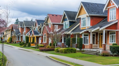 A row of residential houses in the suburbs