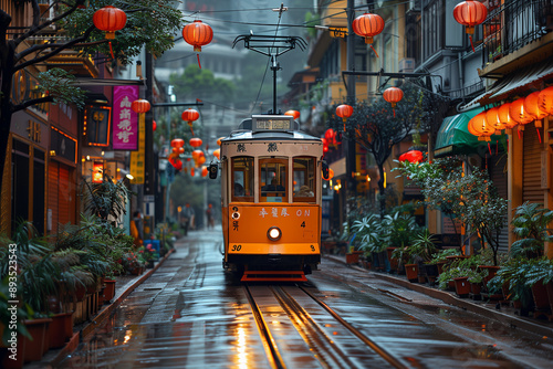 Wallpaper Mural Tourist Trolley on a Scenic Route: Winding Low Through Narrow Streets Torontodigital.ca