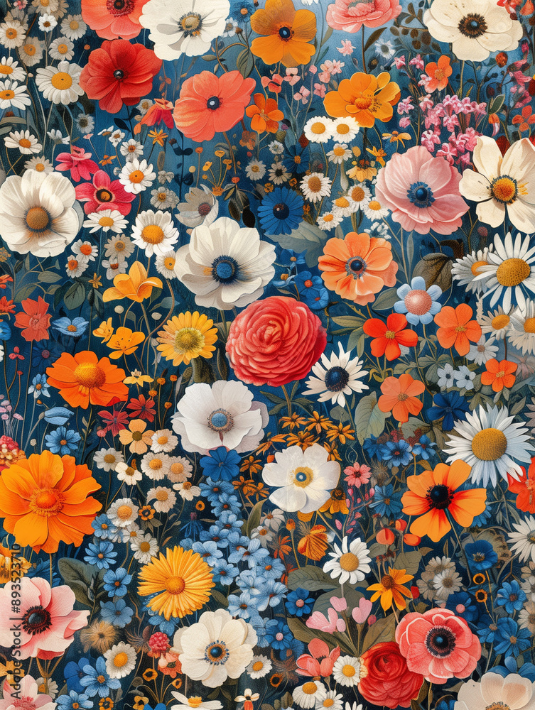 Flower motif illustrations Flower motif illustrations