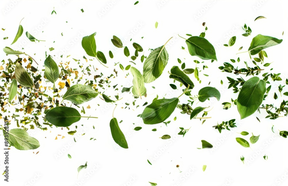 Atop a white background is an organic Moringa green tea. Atop a white background is an organic Moringa green tea.