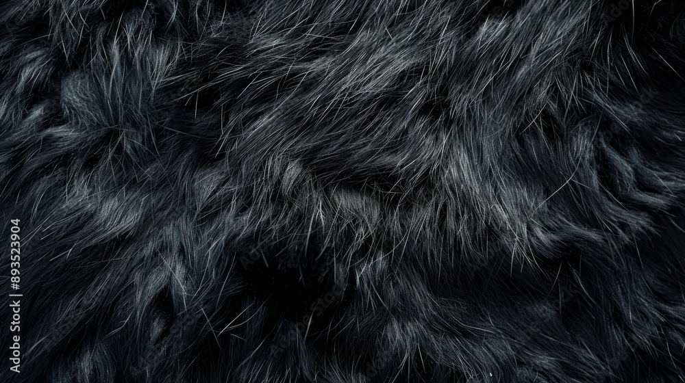 Background and texture of natural black fur animal Background and texture of natural black fur animal