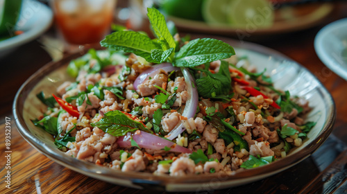 Authentic Thai Larb with Fresh Mint and Chili